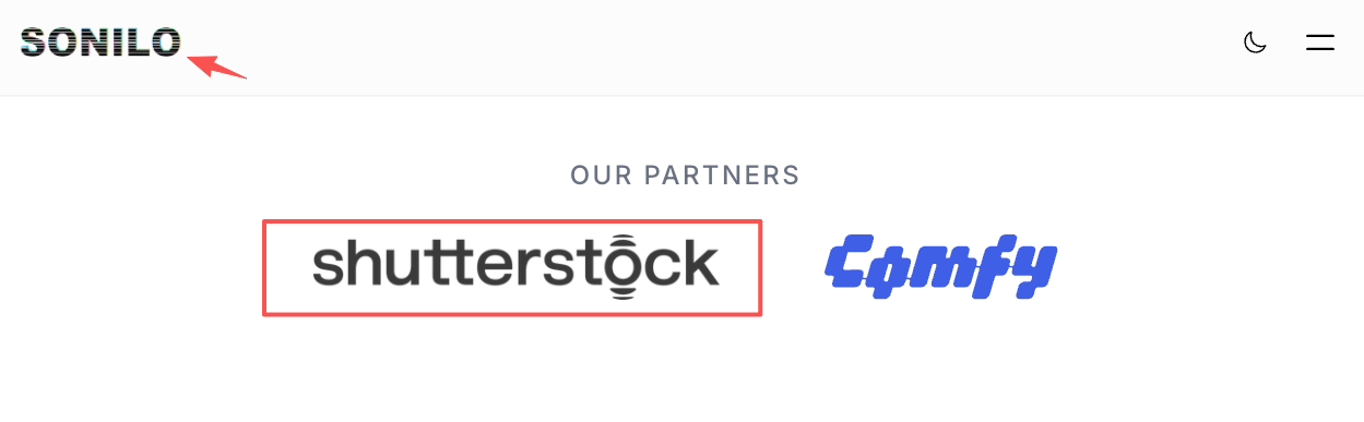 View the official industry partners of the Sonilo Video-to-music AI platform, including Shutterstock and Comfy integration.