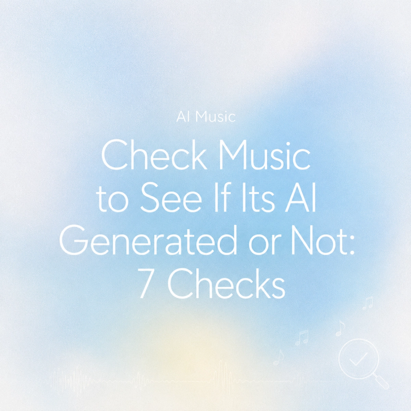 An intro title graphic on how to check music to see if its ai generated or not quickly.