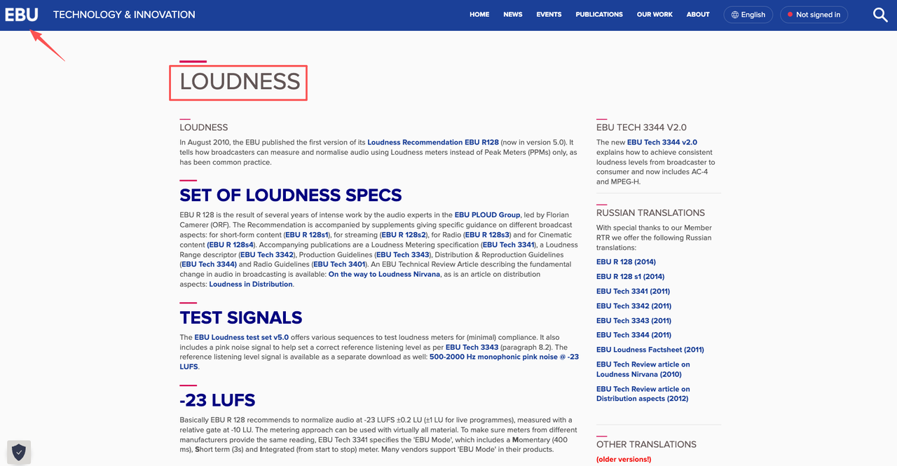 Understanding loudness for professional results when you learn how to add music to my video. EBU Technology & Innovation loudness specifications.