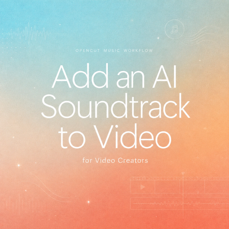 Add an AI Soundtrack to Video using the OpenCut music workflow for video creators.