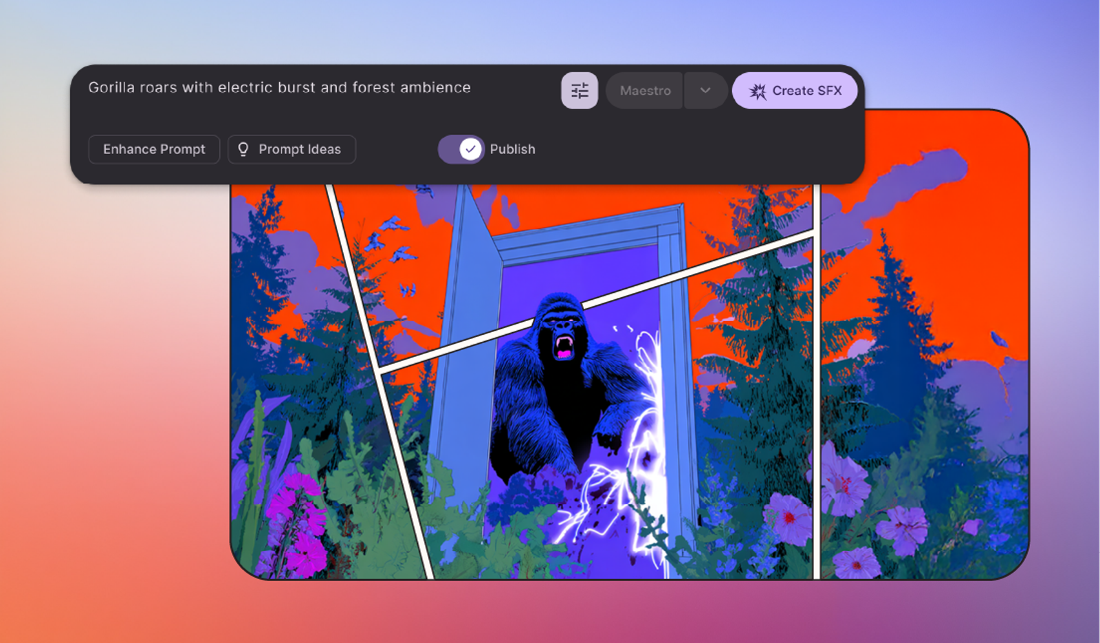 Text-to-SFX prompt tool shown in best ai music generators for creators 2027 list.