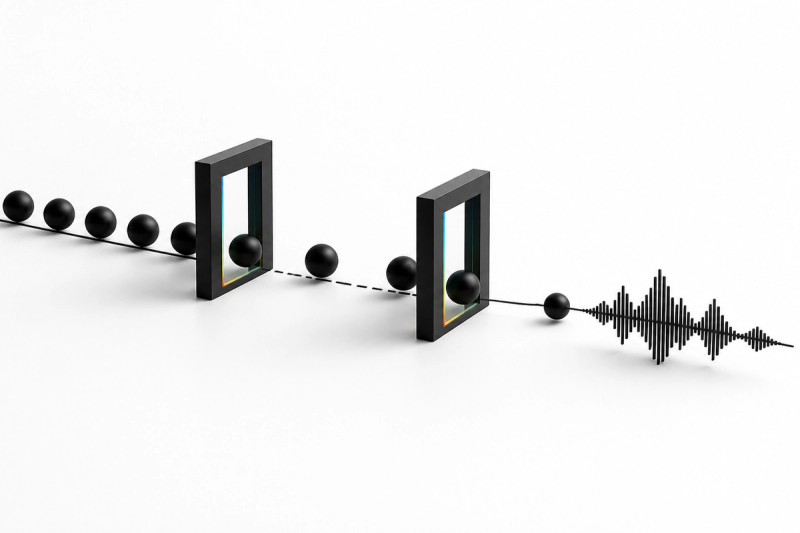 A black-and-white queue diagram routes AI music generation jobs through RPM and concurrency gates before one approved job reaches an audio waveform.