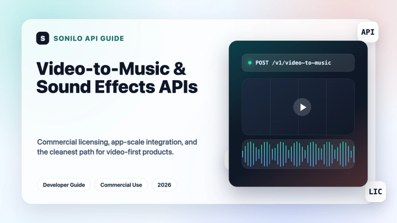 The Developer's Guide to Video-to-Music & Sound Effects APIs with Commercial Licensing (2026) cover image