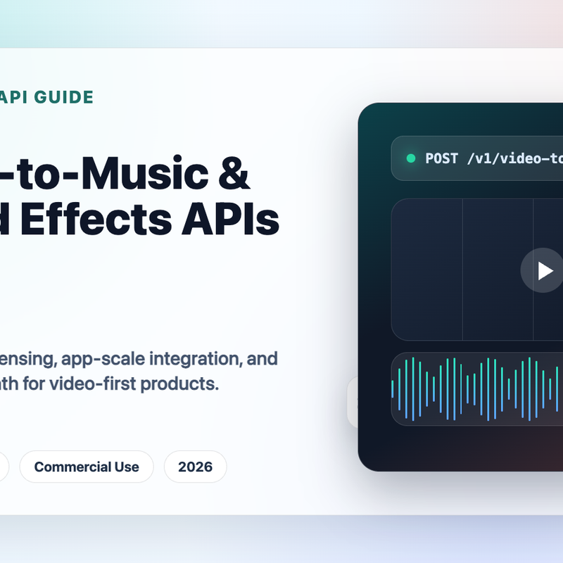 The Developer's Guide to Video-to-Music & Sound Effects APIs with Commercial Licensing (2026) cover image