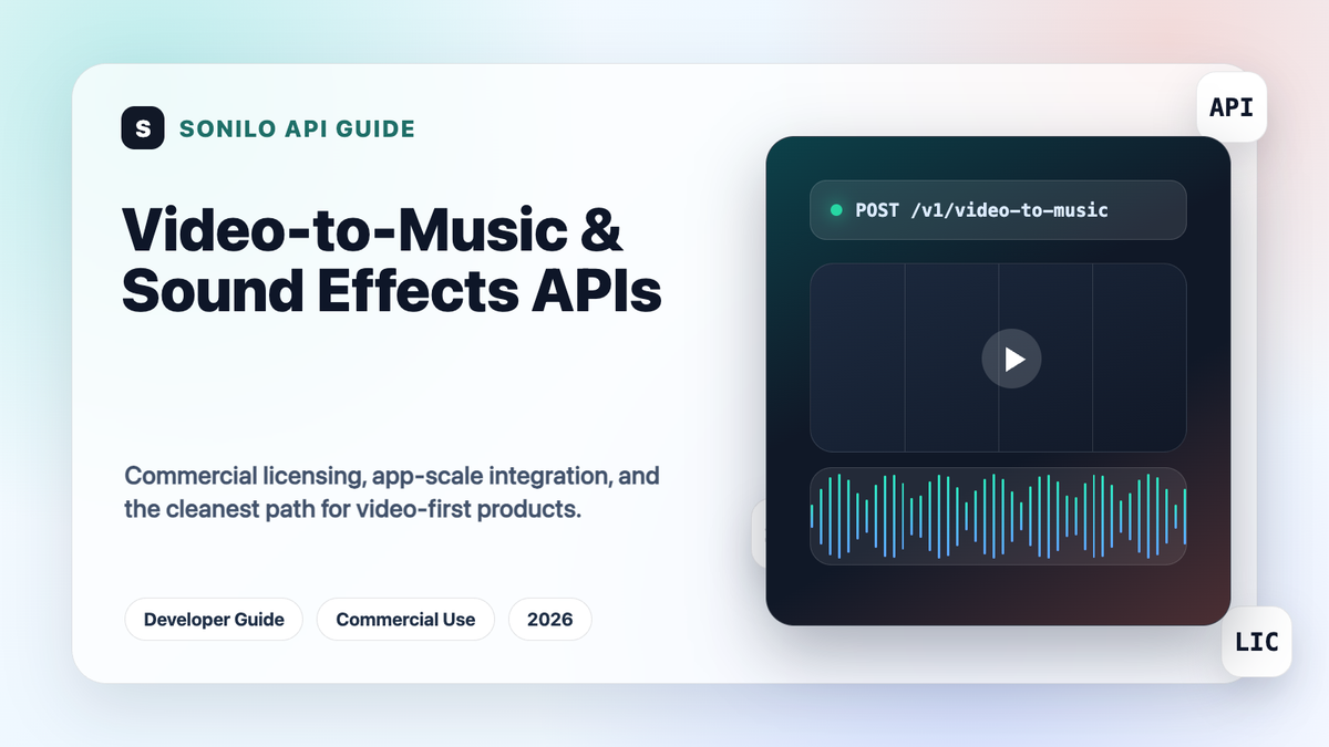 The Developer's Guide to Video-to-Music & Sound Effects APIs with Commercial Licensing (2026) cover image
