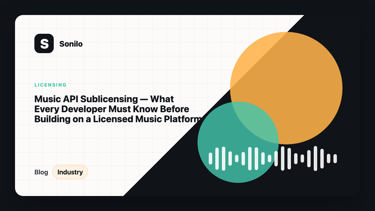 Music API Sublicensing — What Every Developer Must Know Before Building on a Licensed Music Platform cover image