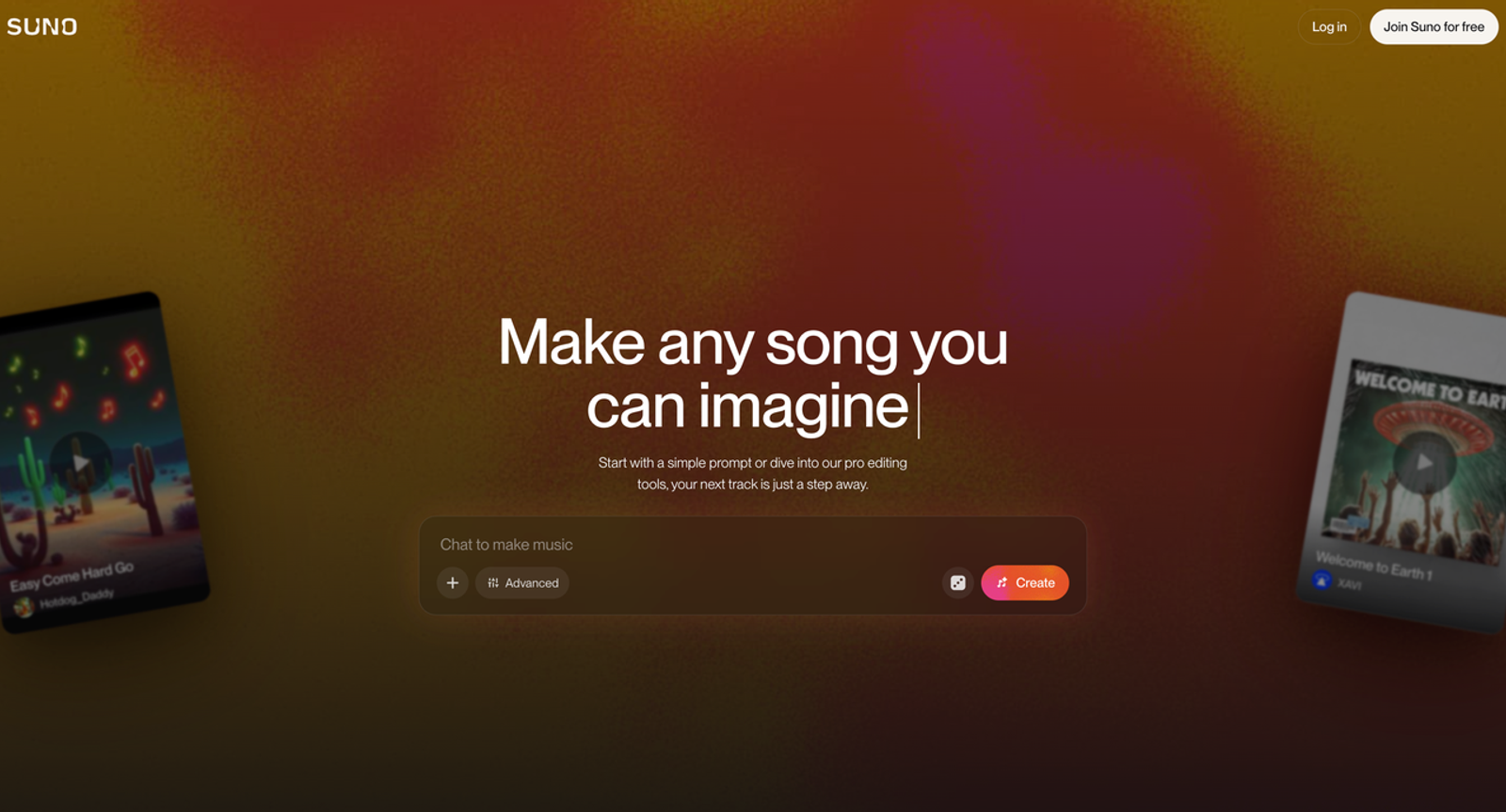 Generate high-quality music types for riffusion or suno using the Suno AI platform for your creative videos.