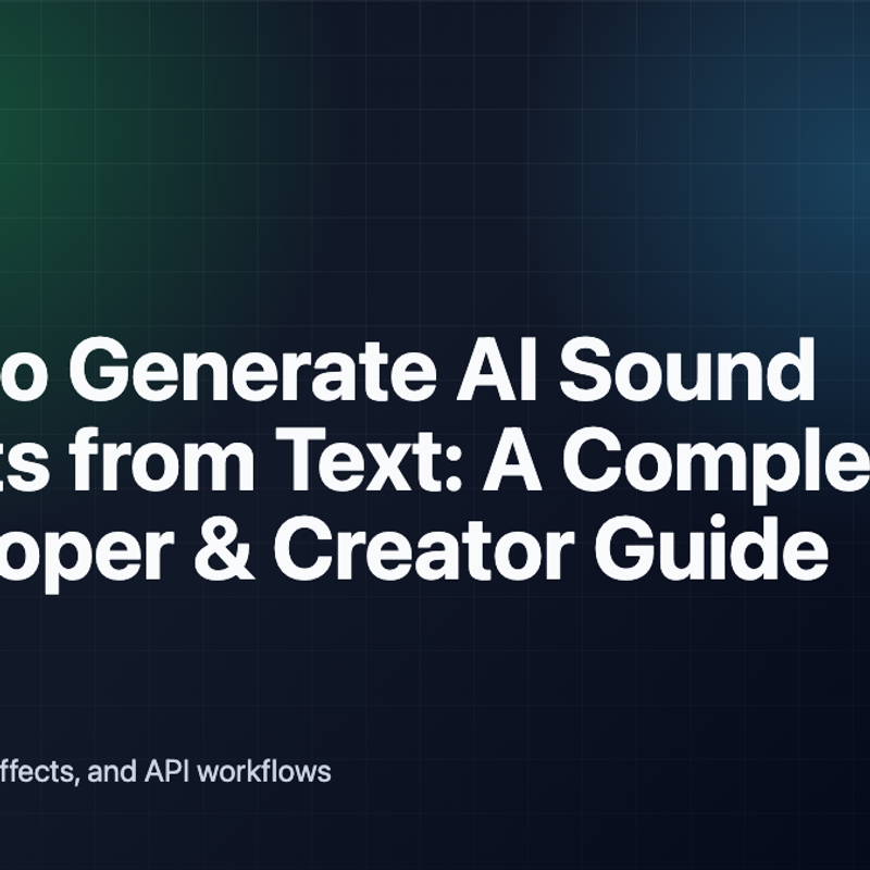 How to Generate AI Sound Effects from Text: A Complete Developer & Creator Guide cover image