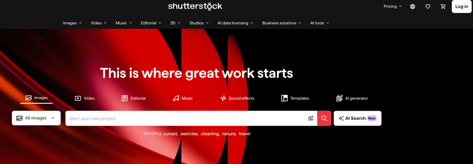 Find creative visual inspiration on Shutterstock before scoring it via a video-to-music platform.