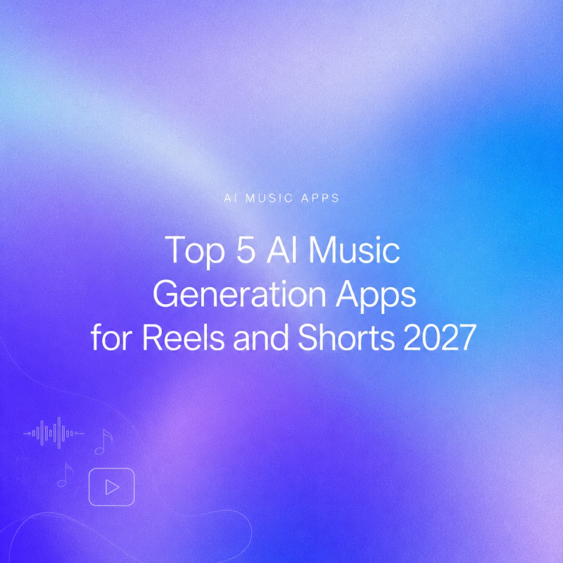 Banner showing top 5 best ai music generation apps 2027 for creating short video background audio.