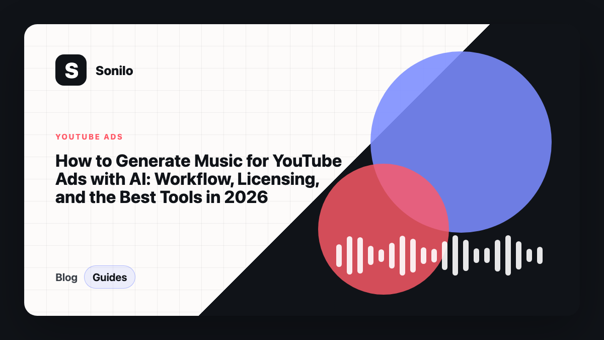 How to Generate Music for YouTube Ads with AI: Workflow, Licensing, and the Best Tools in 2026 cover image