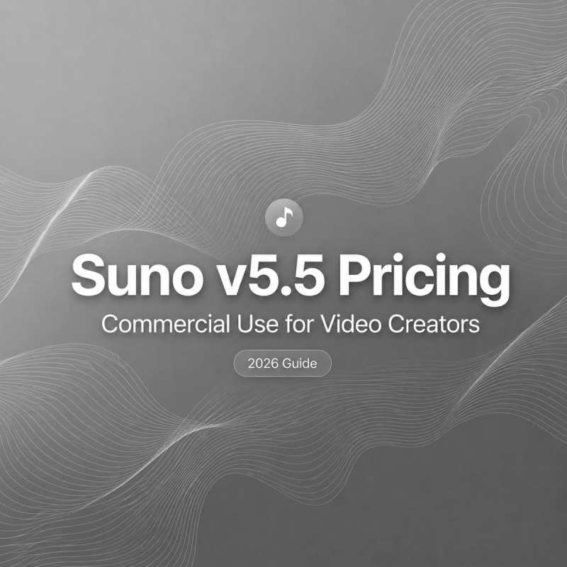 A complete 2026 guide explaining Suno v5.5 pricing and commercial use rights for video creators.