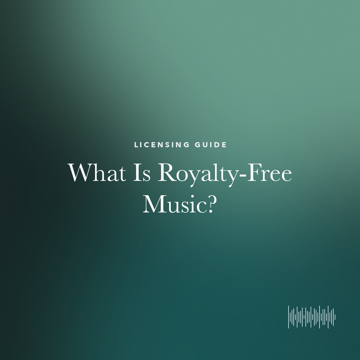 Title card reading "What Is Royalty-Free Music?" on a green gradient.