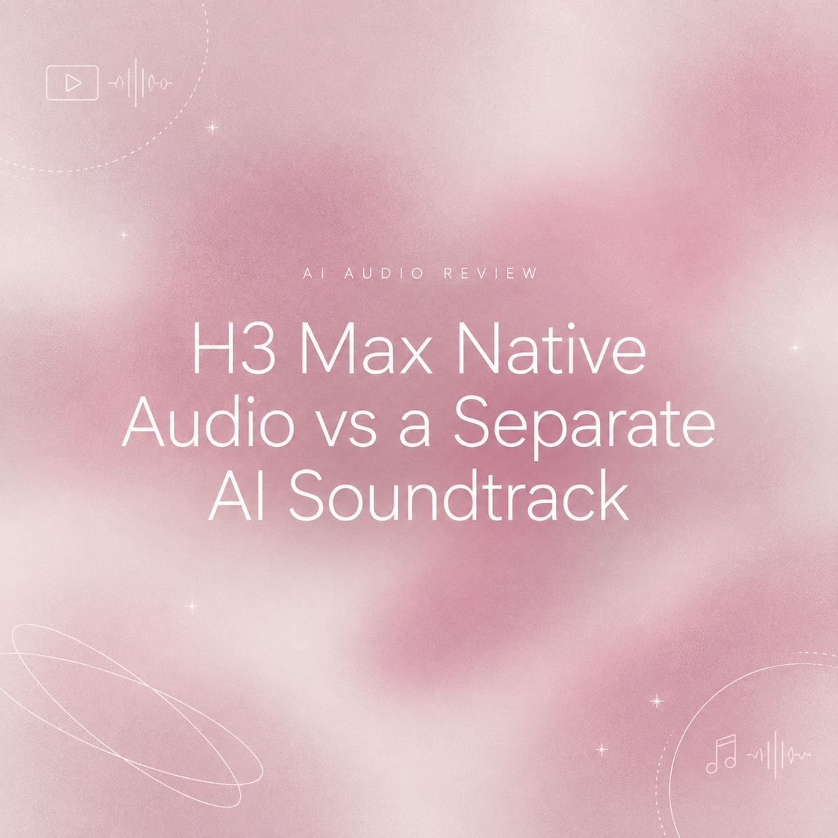 Title card for an AI audio review comparing H3 Max native audio versus generating a separate AI soundtrack.