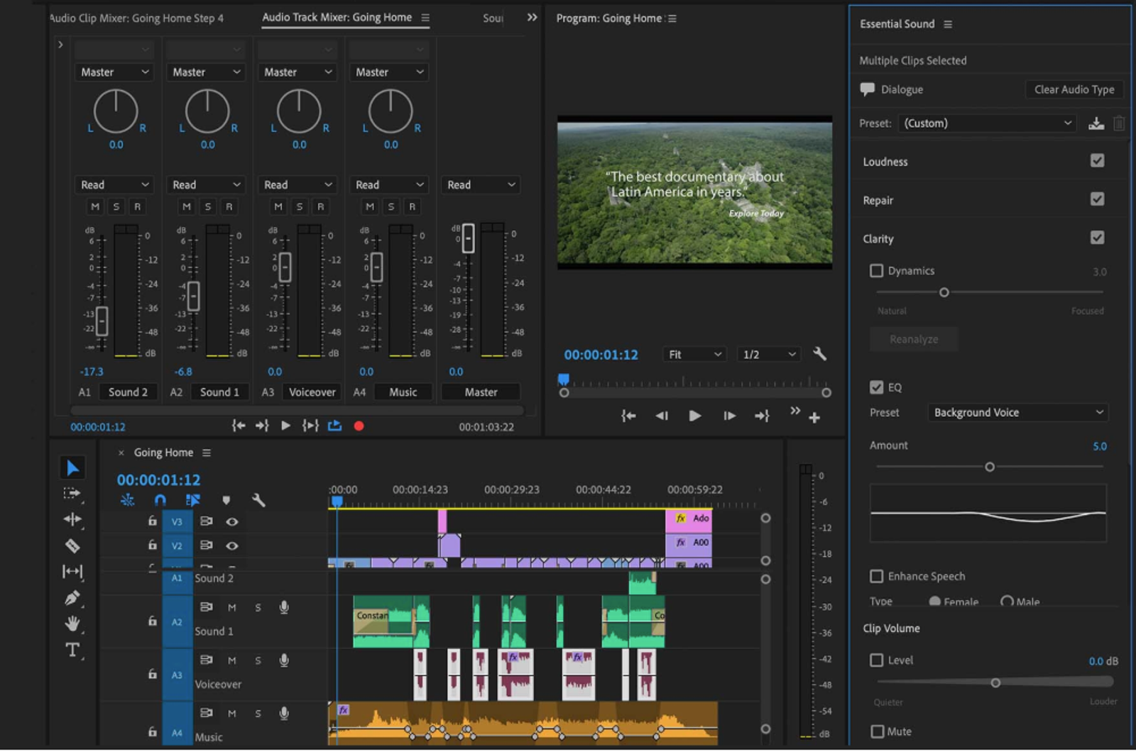 Explore professional workflows for how to add audio to a video using Premiere Pro's audio track mixer and essential sound.