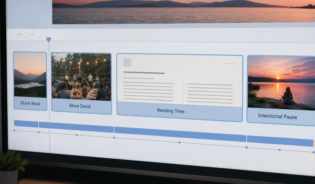 Discover how to make a slideshow with music by adjusting pacing and reading times.