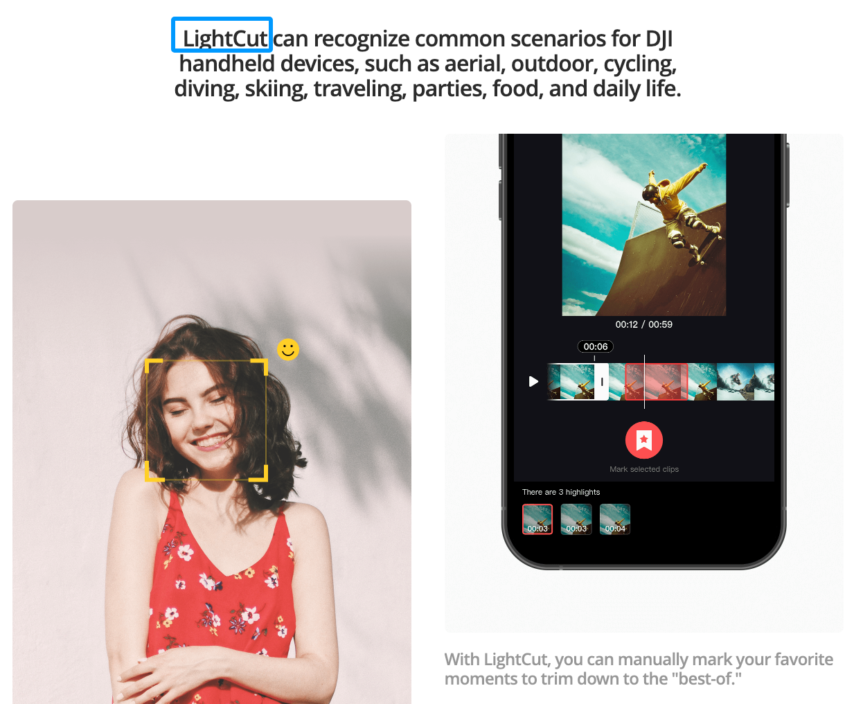 Using the LightCut app to edit clips and seamlessly integrate DJI Osmo music for your travel and daily life vlogs.