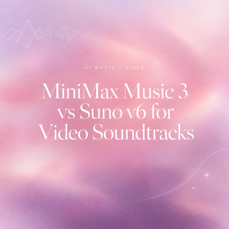 Comparing minimax music 3 vs suno v6 for generating video soundtracks.