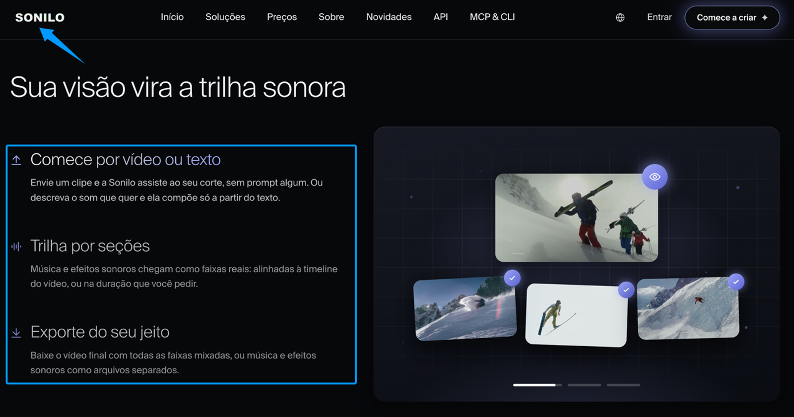 Conheça a plataforma Sonilo e descubra como adicionar MP3 a MP4 criando trilhas sonoras automáticas por IA.