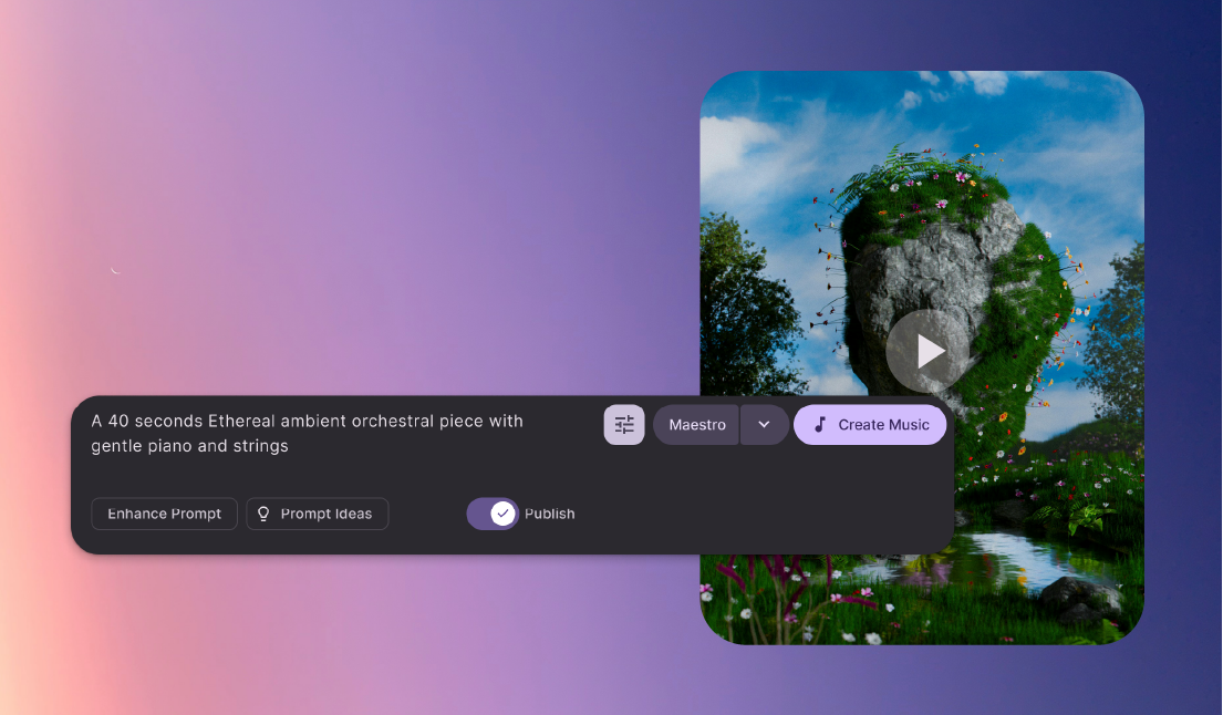 Ethereal music prompt screen from the best ai music generation tools 2026 selection.