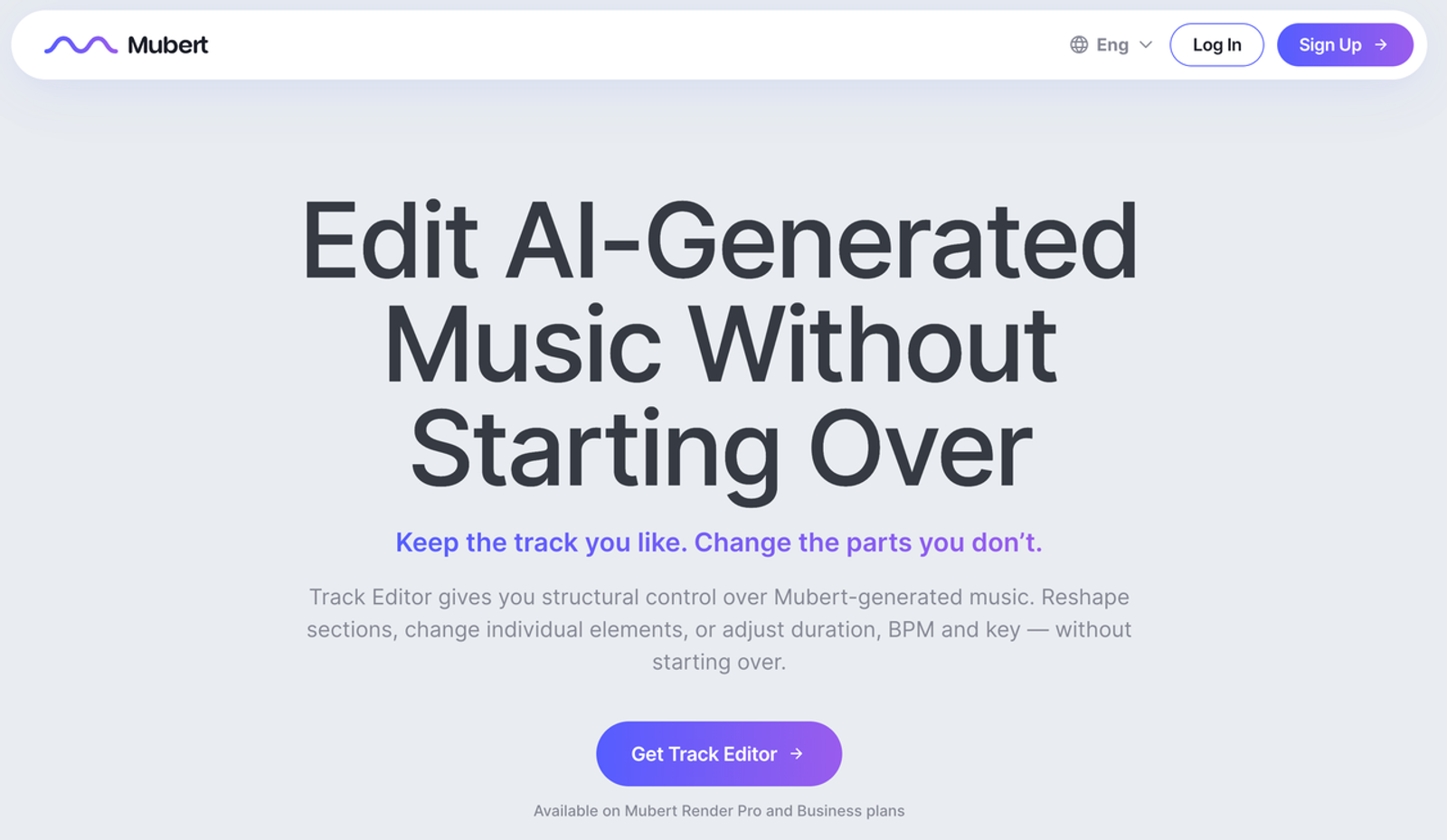 Concluding our mubert ai review, we look at the Track Editor tool designed to modify AI music without starting over.