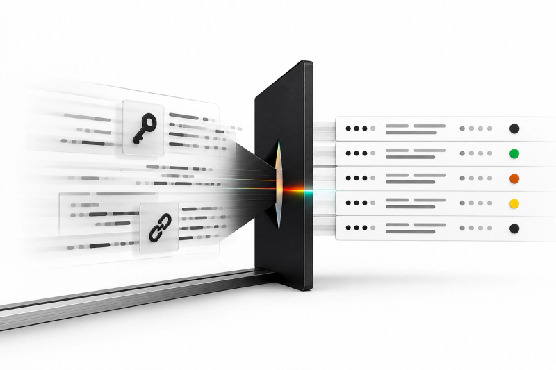 API request logs pass through a redaction gate that removes key and signed-link secrets before structured records continue.