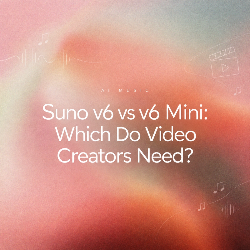 Graphic comparison banner analyzing v6 vs v6-mini performance for content creators.