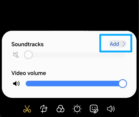 Select the Add button under soundtracks. This is a crucial step for how to add music to a video on android devices.