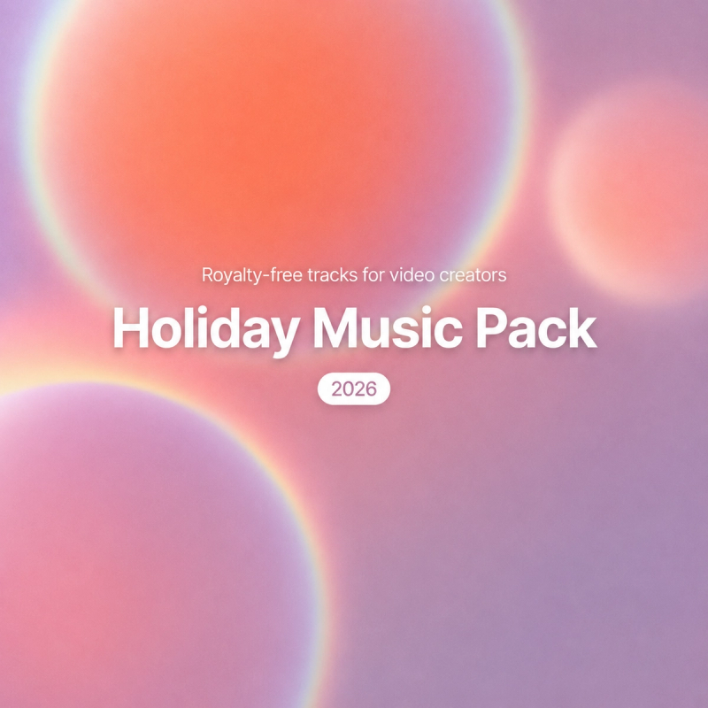 Download our 2026 pack of royalty free background music holiday tracks for video creators.