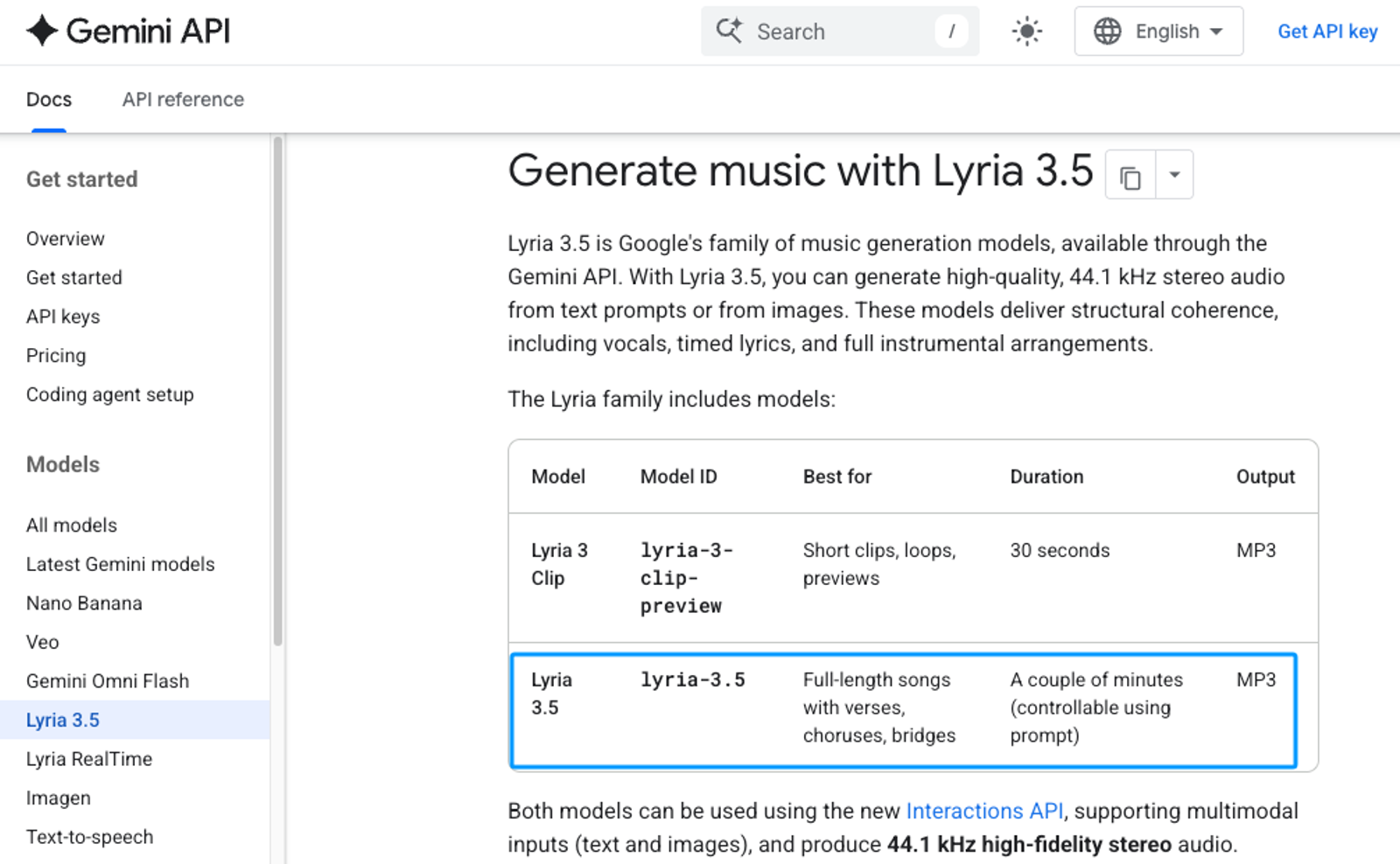 A technical Lyria 3.5 review looking at the Gemini API documentation comparing Lyria 3 Clip and Lyria 3.5 models.