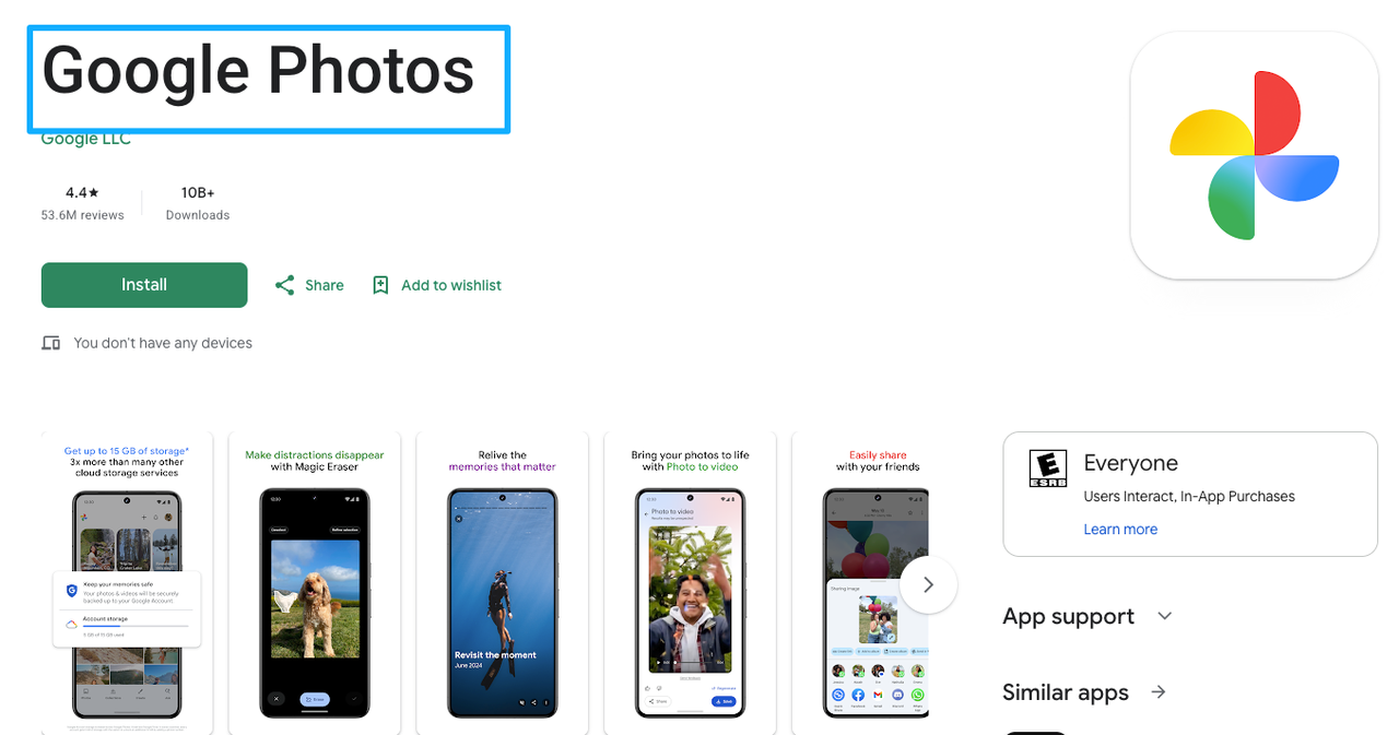 Download Google Photos to learn how to add music to a video on android quickly. It is a great free app for beginners.