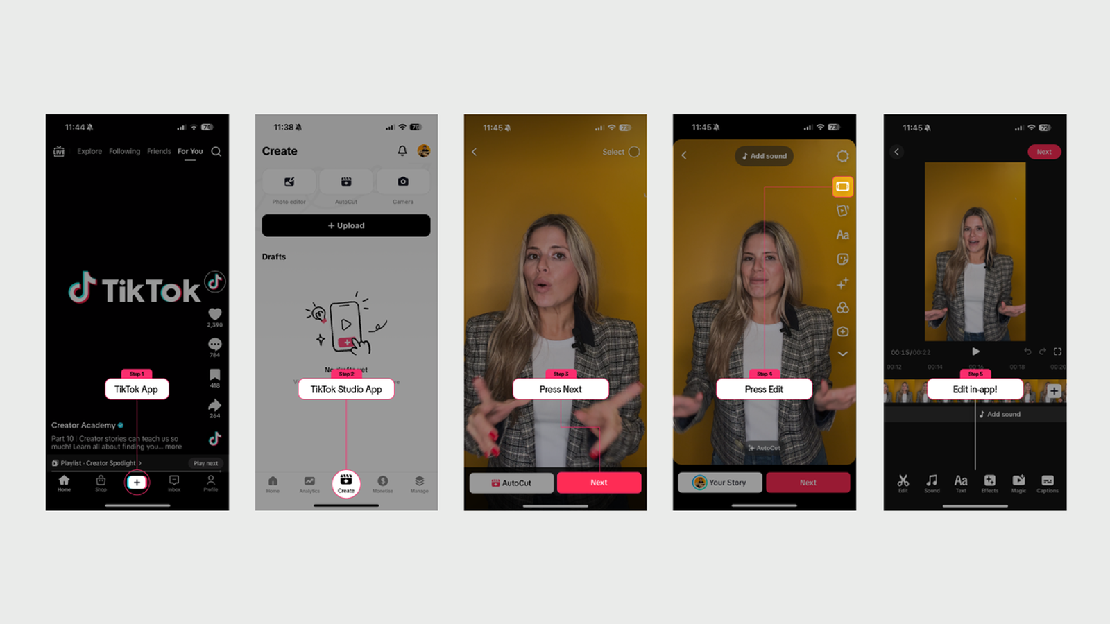 Step-by-step guide for TikTok creation, perfectly enhanced by an innovative video-to-music platform.