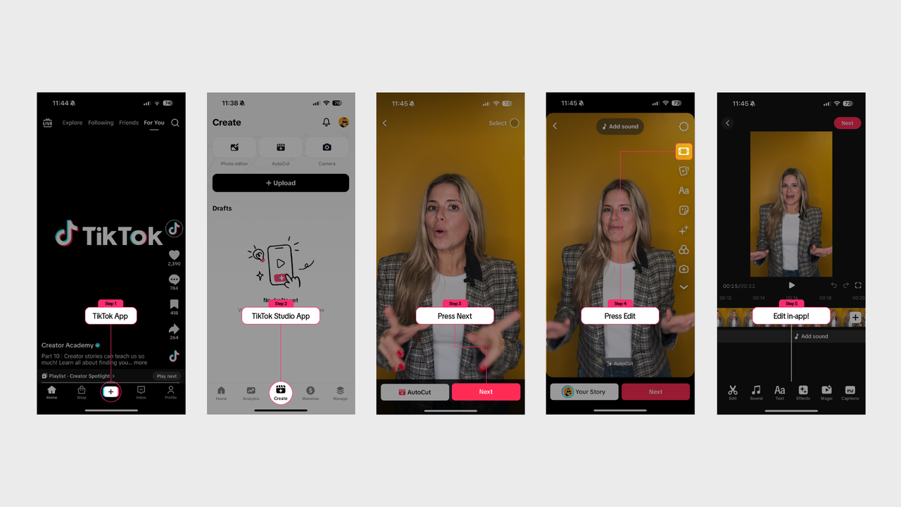 Step-by-step guide for TikTok creation, perfectly enhanced by an innovative video-to-music platform.