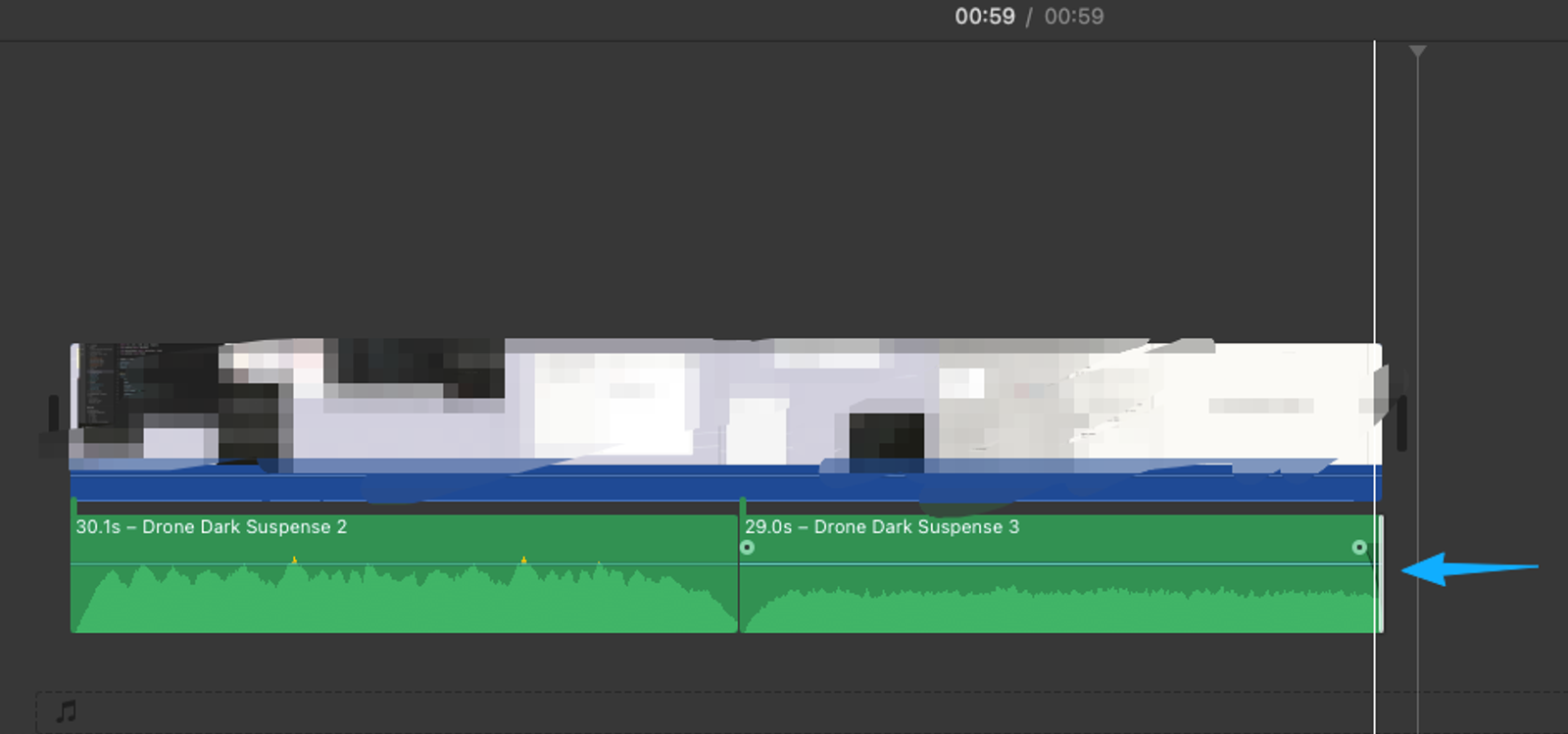 Adjust the audio track timeline in iMovie while learning how to add music to a video on iphone for perfect syncing.