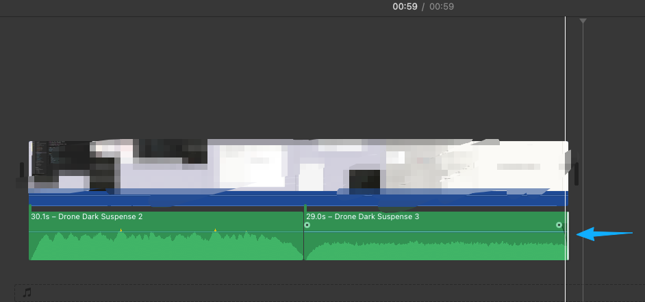Adjust the audio track timeline in iMovie while learning how to add music to a video on iphone for perfect syncing.