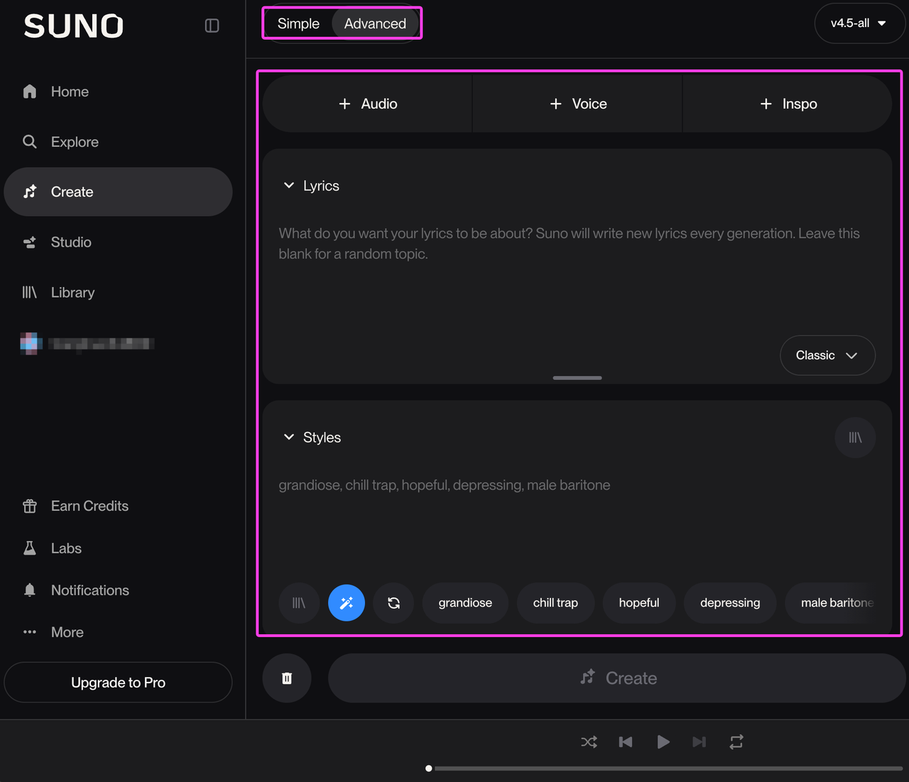 Comparing advanced features in the Suno vs ACE Studio debate, highlighting the custom style and voice prompt menus.