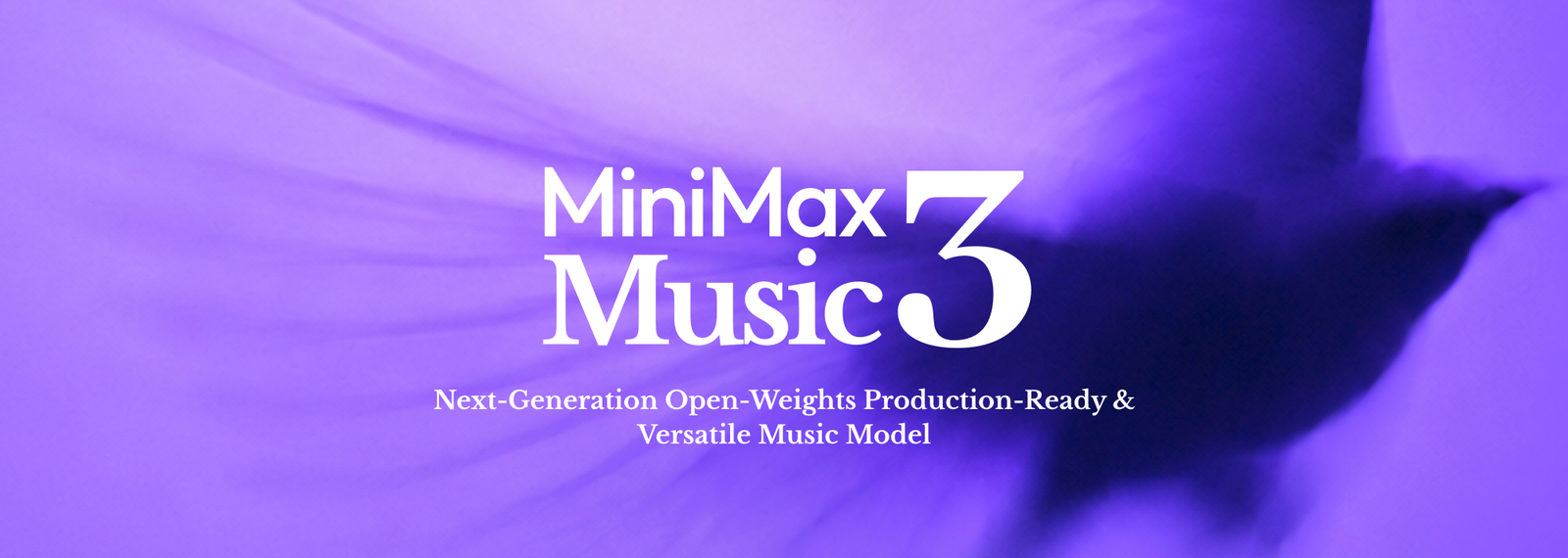 MiniMax Music 3 banner: A next-generation, open-weights, production-ready, and versatile music model.