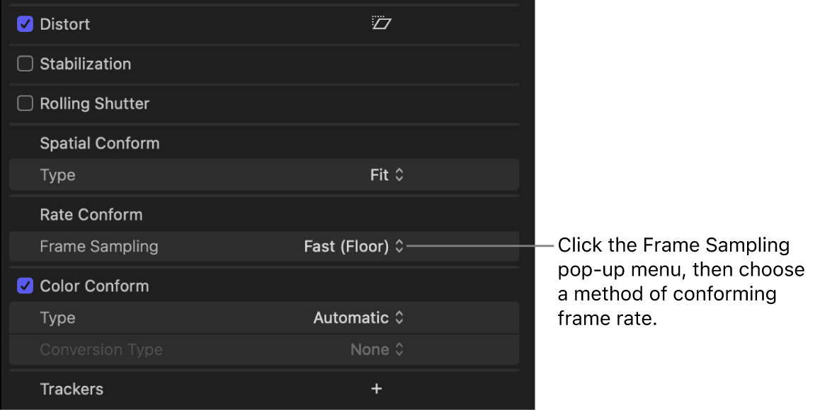 Adjusting frame sampling and rate conform settings to solve how to make video sync with music perfectly on beat.