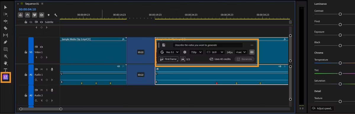 Using Premiere Pro timeline tools to seamlessly integrate adobe ai sound effects into video.