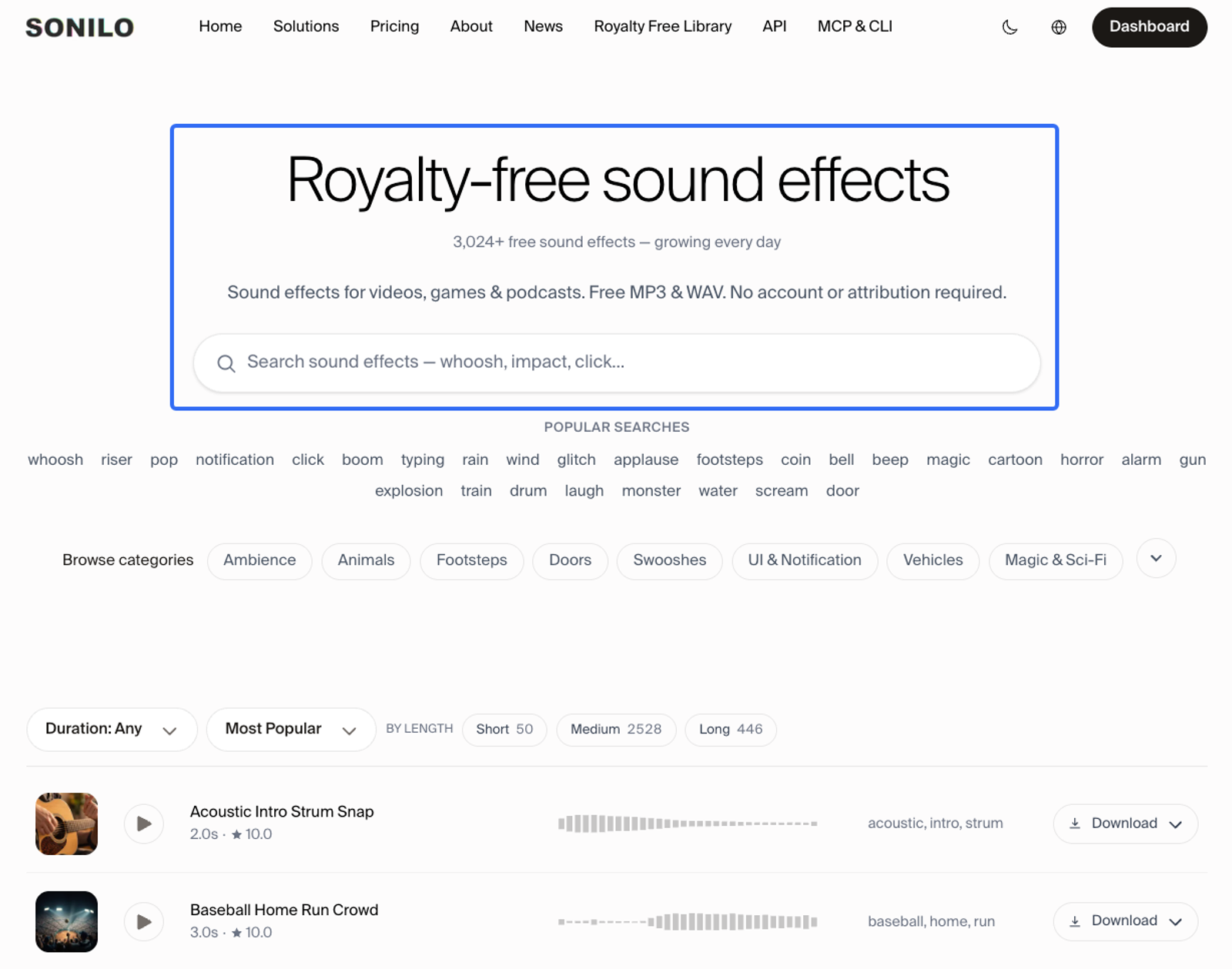 Sonilo sound effects library page related to understanding what is AI generated music.