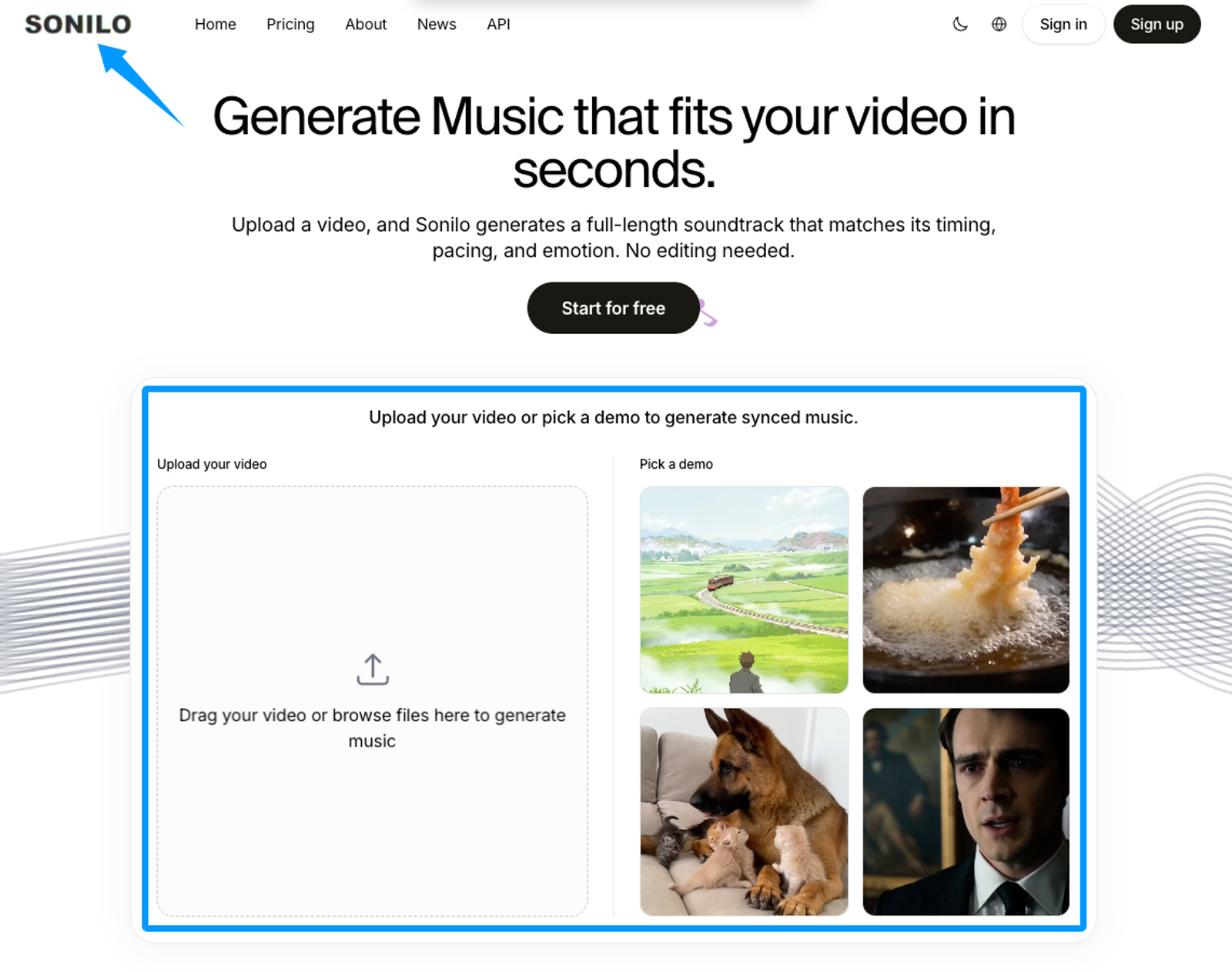 An AI music generation interface showing how ViiTorVoice users can quickly sync custom tracks to video.
