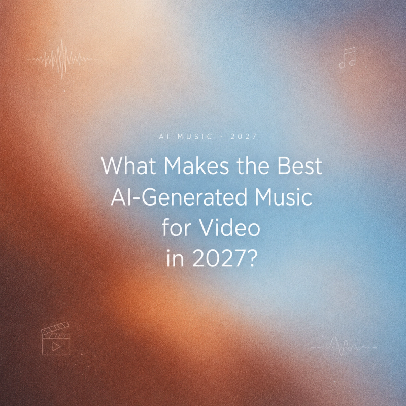 Title graphic asking what makes the best ai generated music 2027 for video creators and editors.