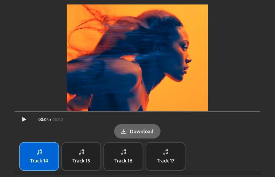 Selecting generated soundtracks for an athletic running video using an AI music from video tool.