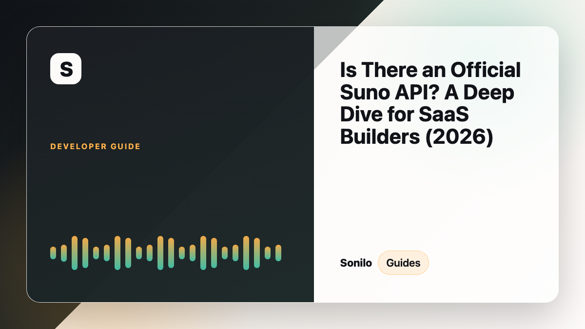 Is There an Official Suno API? A Deep Dive for SaaS Builders (2026) cover image
