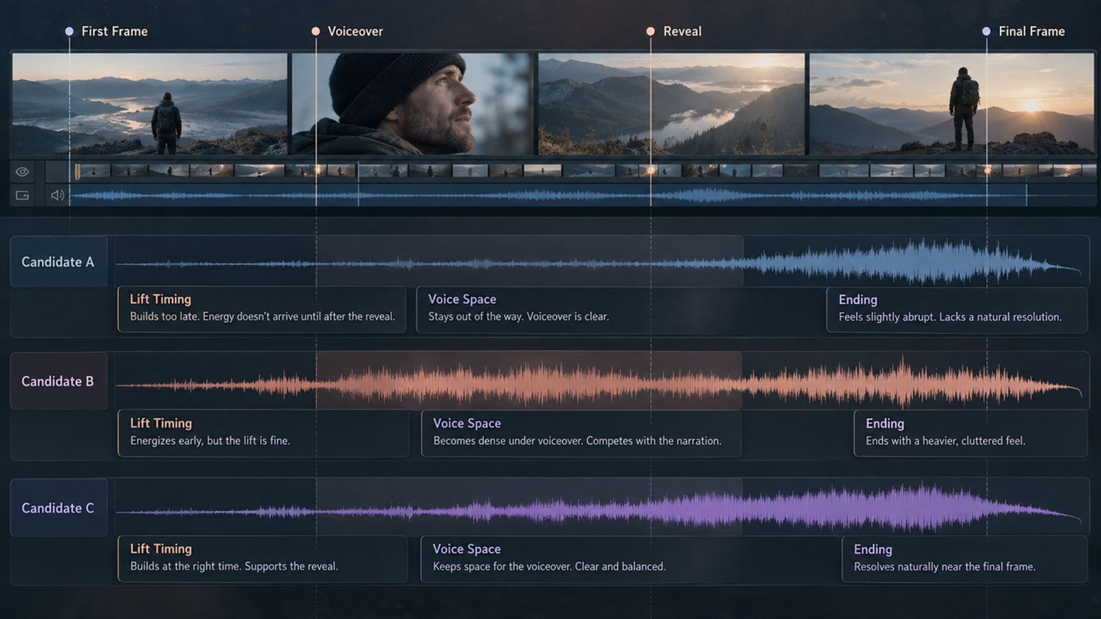 Compare multiple audio candidates generated by mureka ai to find the perfect lift timing and voice space fit.