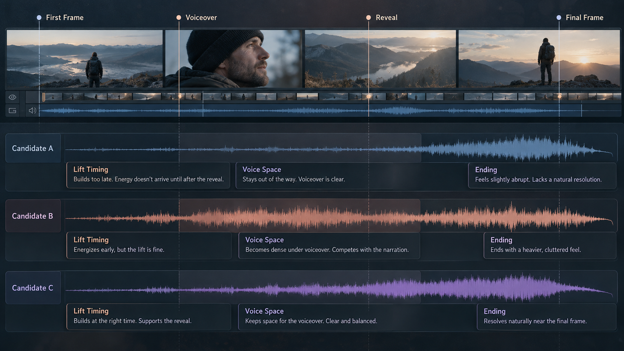 Compare multiple audio candidates generated by mureka ai to find the perfect lift timing and voice space fit.