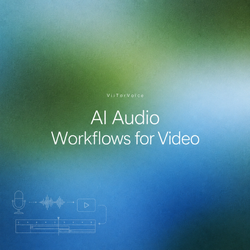 Title card for ViiTorVoice illustrating AI audio workflows for video production.