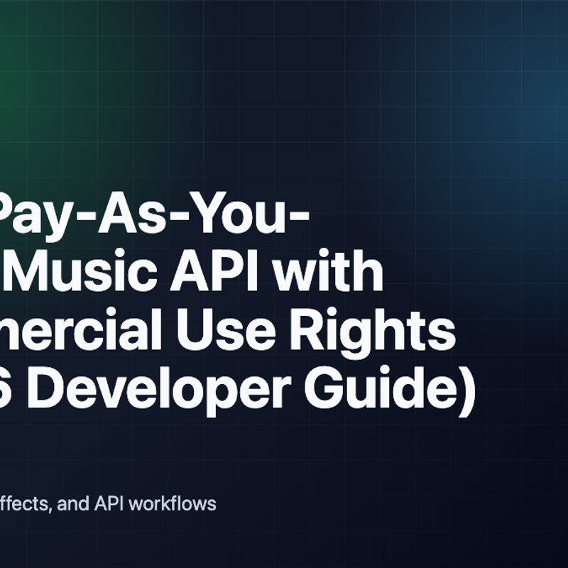 Best Pay-As-You-Go AI Music API with Commercial Use Rights (2026 Developer Guide) cover image