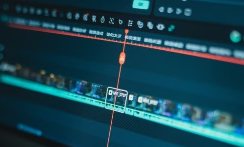A digital video editing timeline interface demonstrating the precise process to ai add sound to clips.