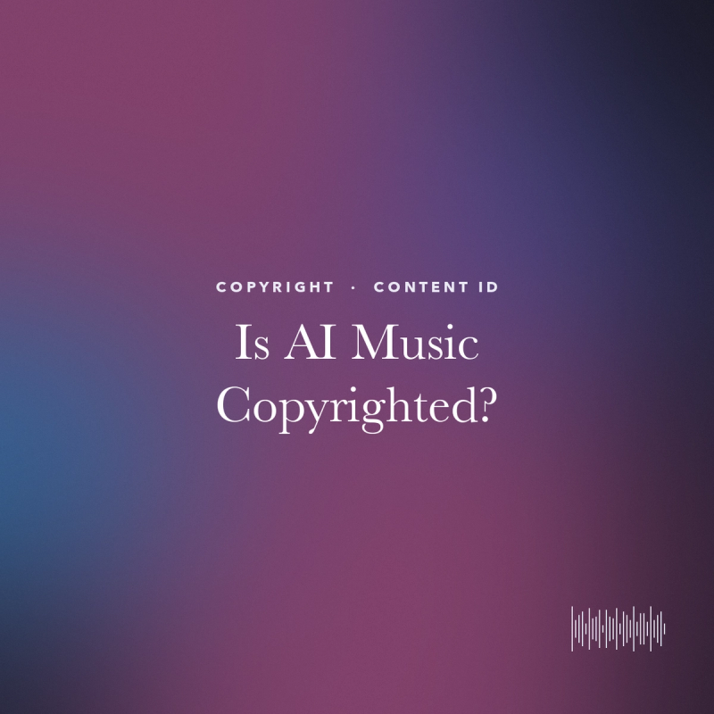 Title card reading "Is AI Music Copyrighted?" on a violet gradient.